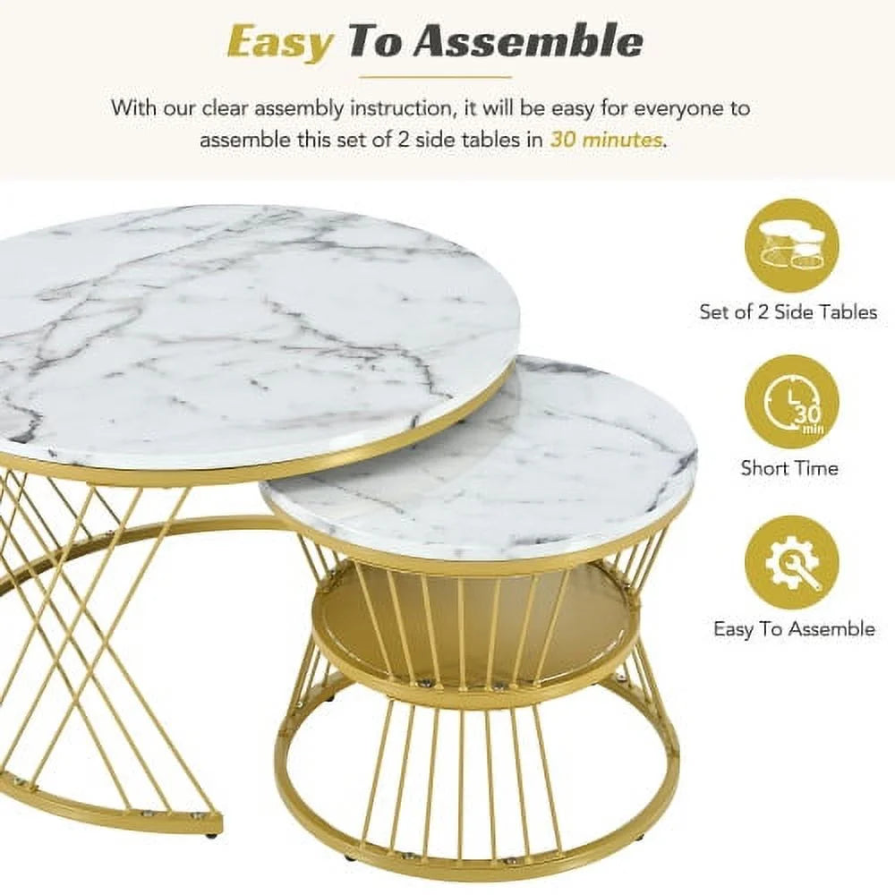 Irwin Round Marble Coffee Table