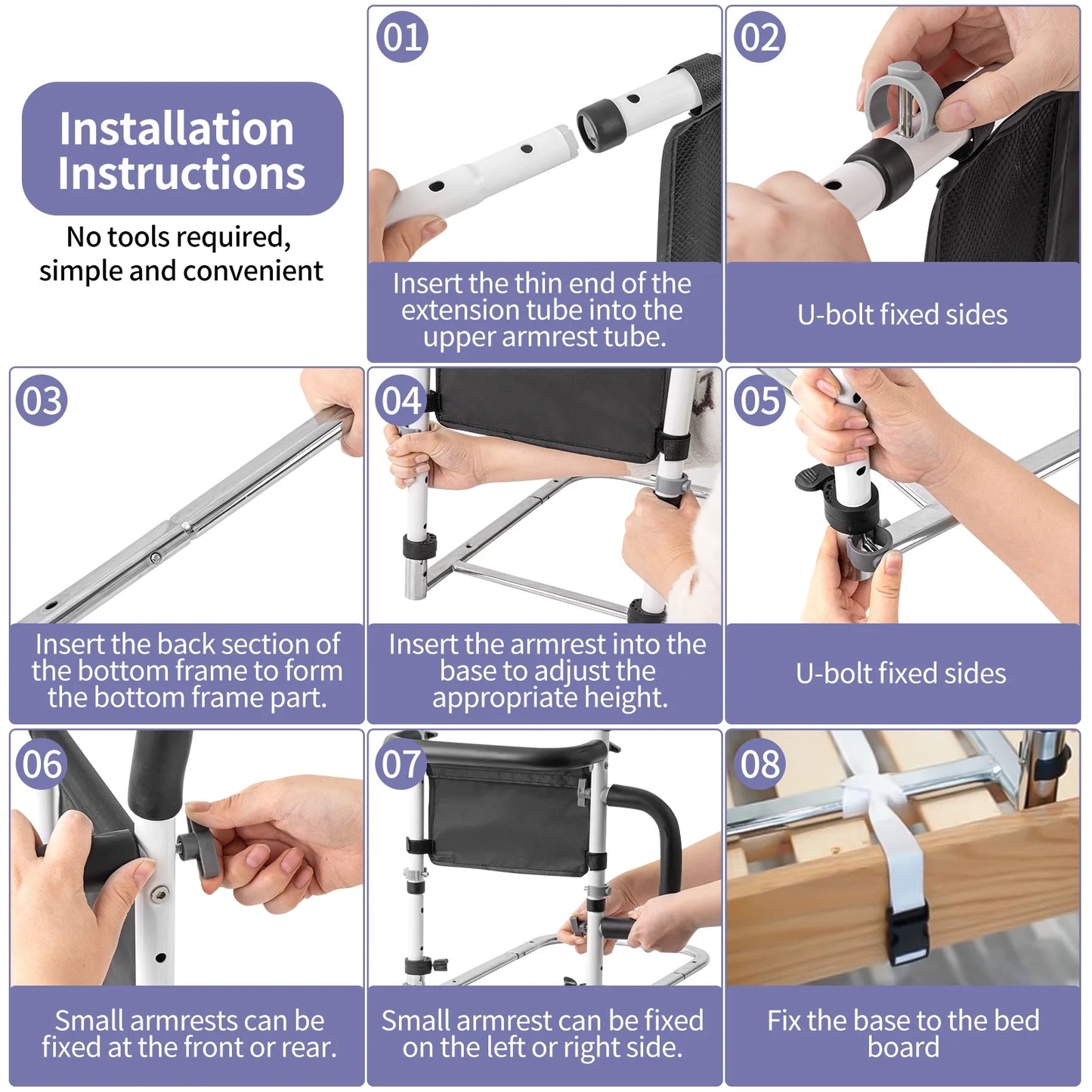 Senior Safety Bed Rail (Triple Handle)