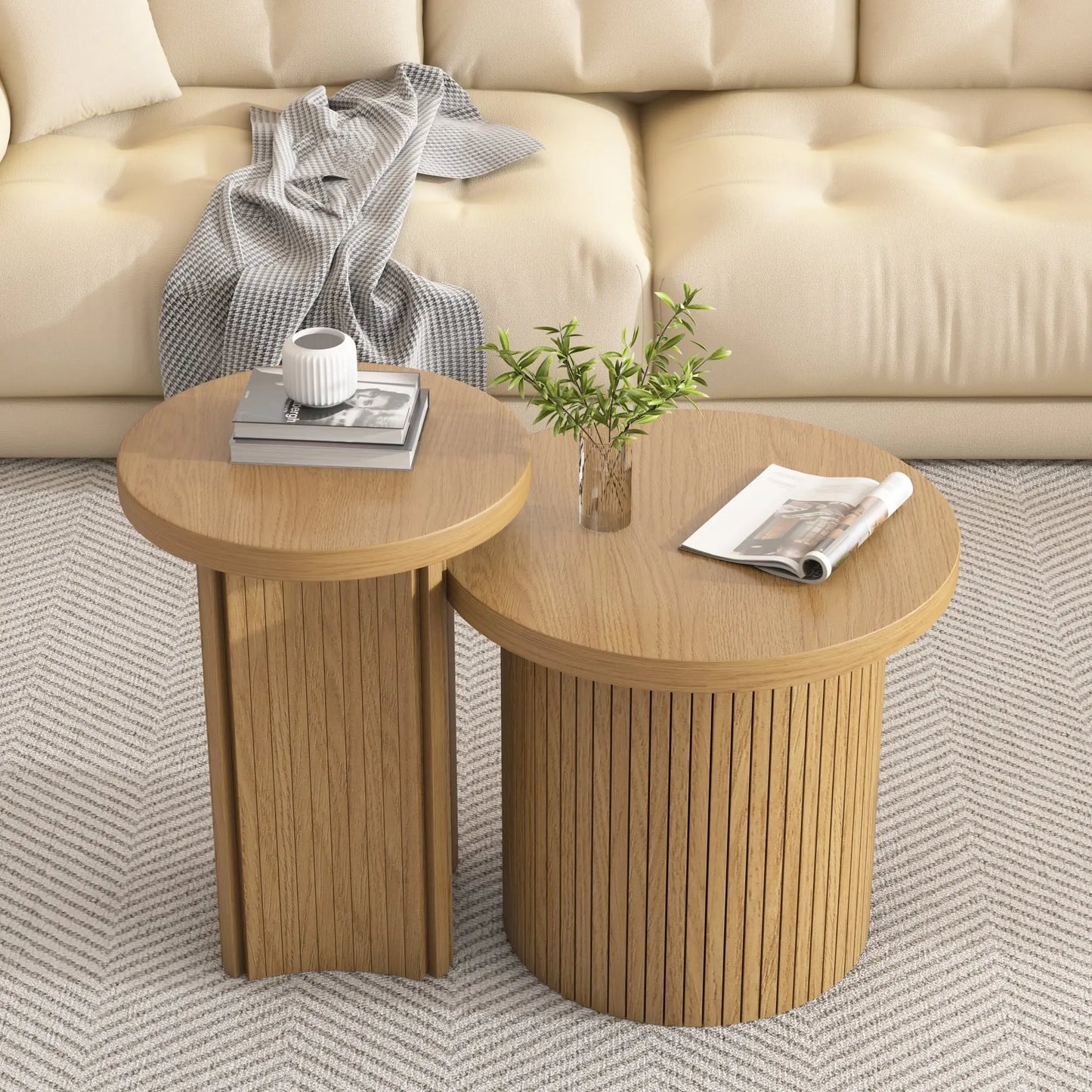 Ayla Round Modern Nesting Coffee Table Canva Home