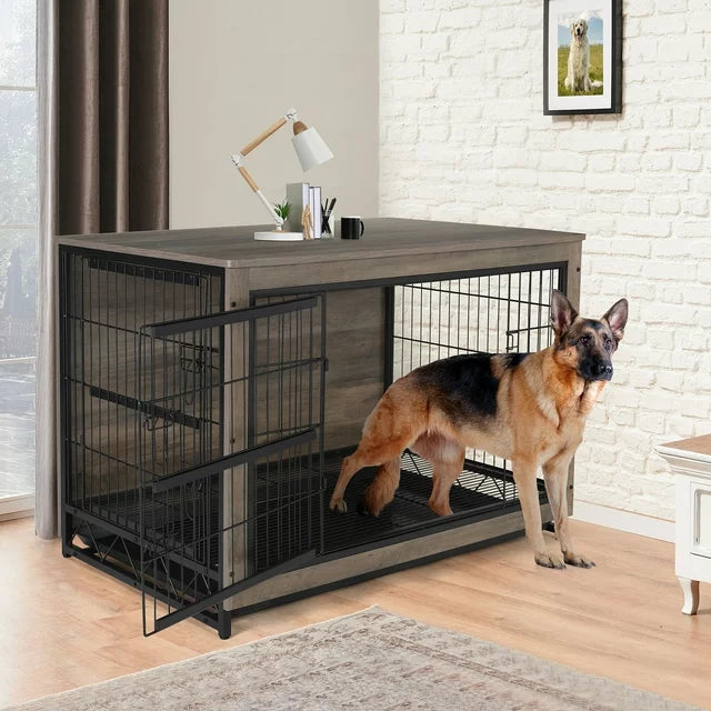 44.1" Salma Rustic Large Dog Crates Furniture