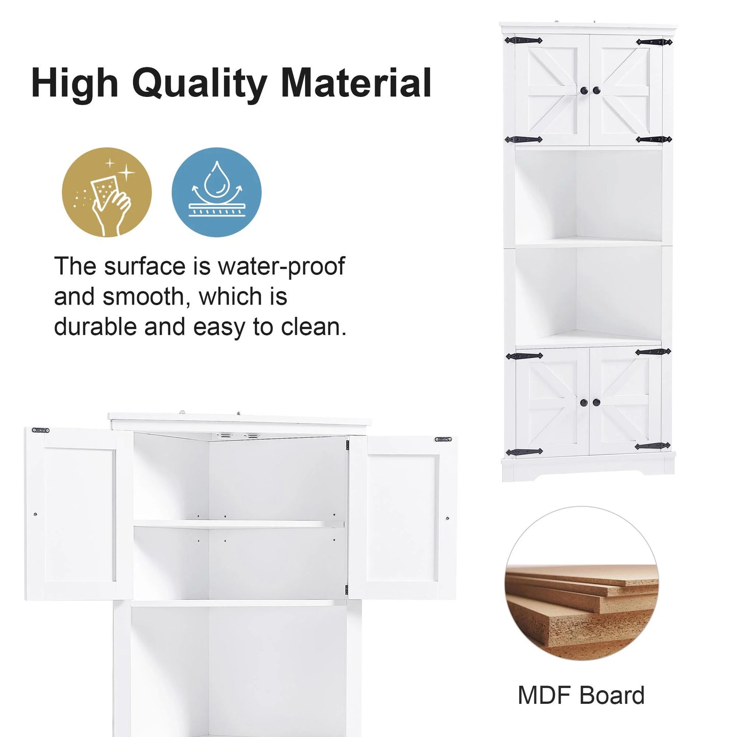 Dana Tall Corner Kitchen Pantry Cabinet