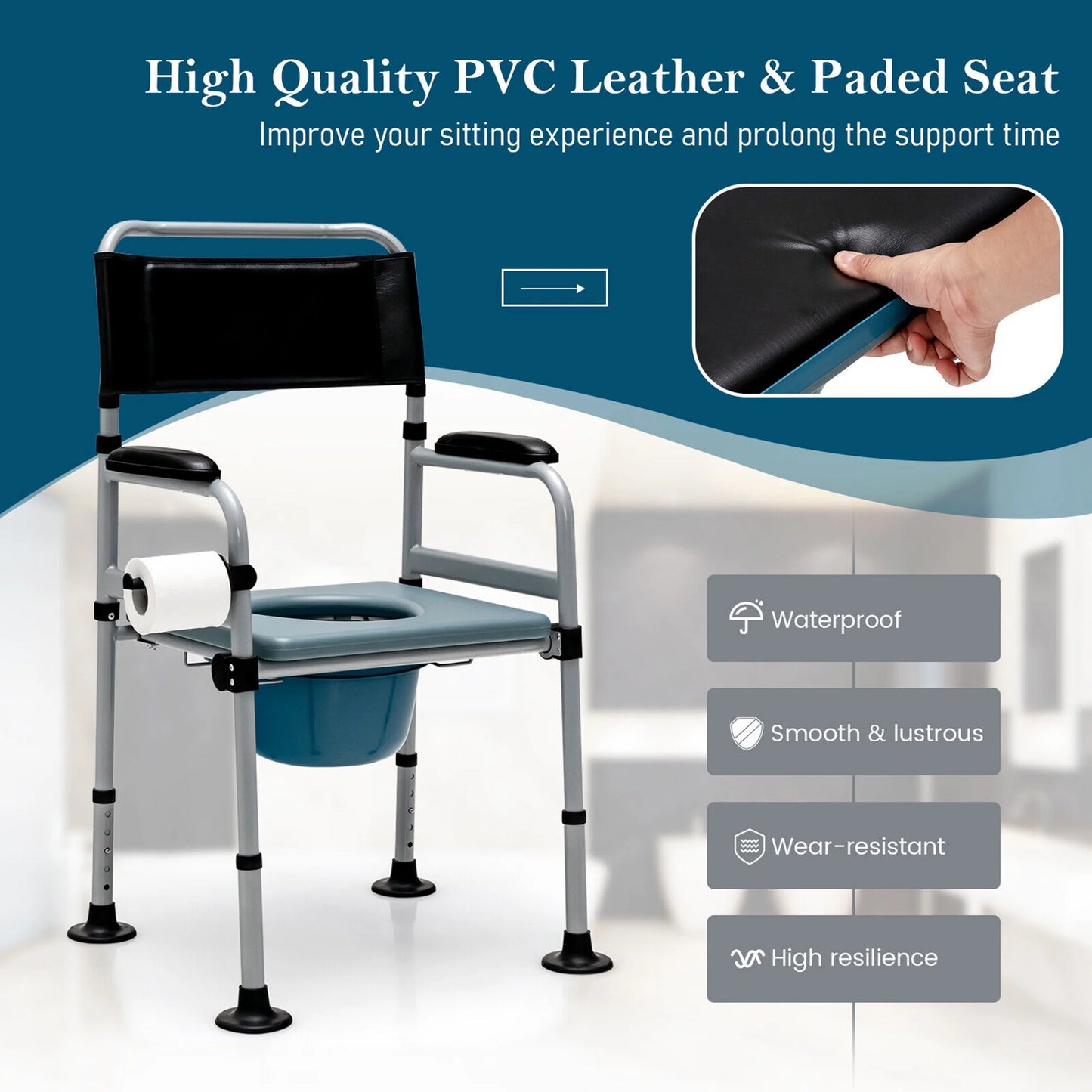 Deacon Adult's Bedside Commode Chair