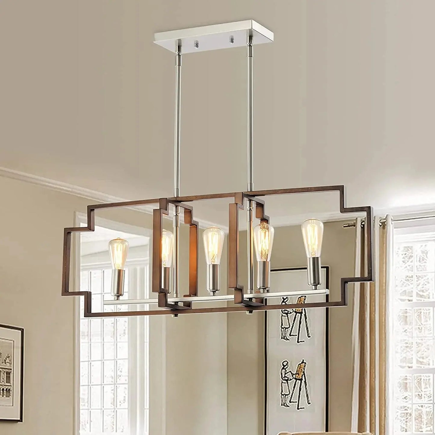 Candles Farmhouse Dining Room Chandelier Canva Home