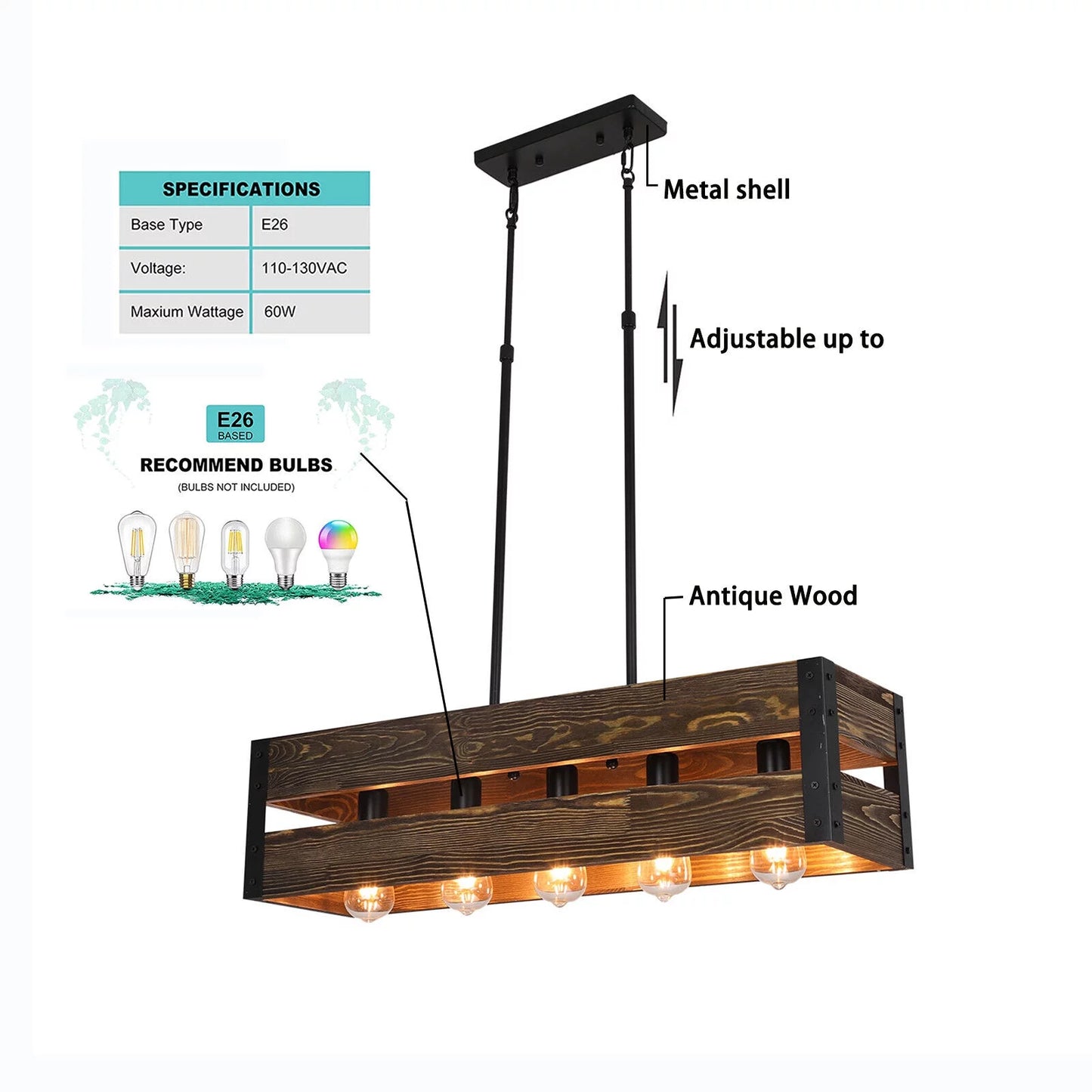 Milk Box Farmhouse Dining Room Chandelier