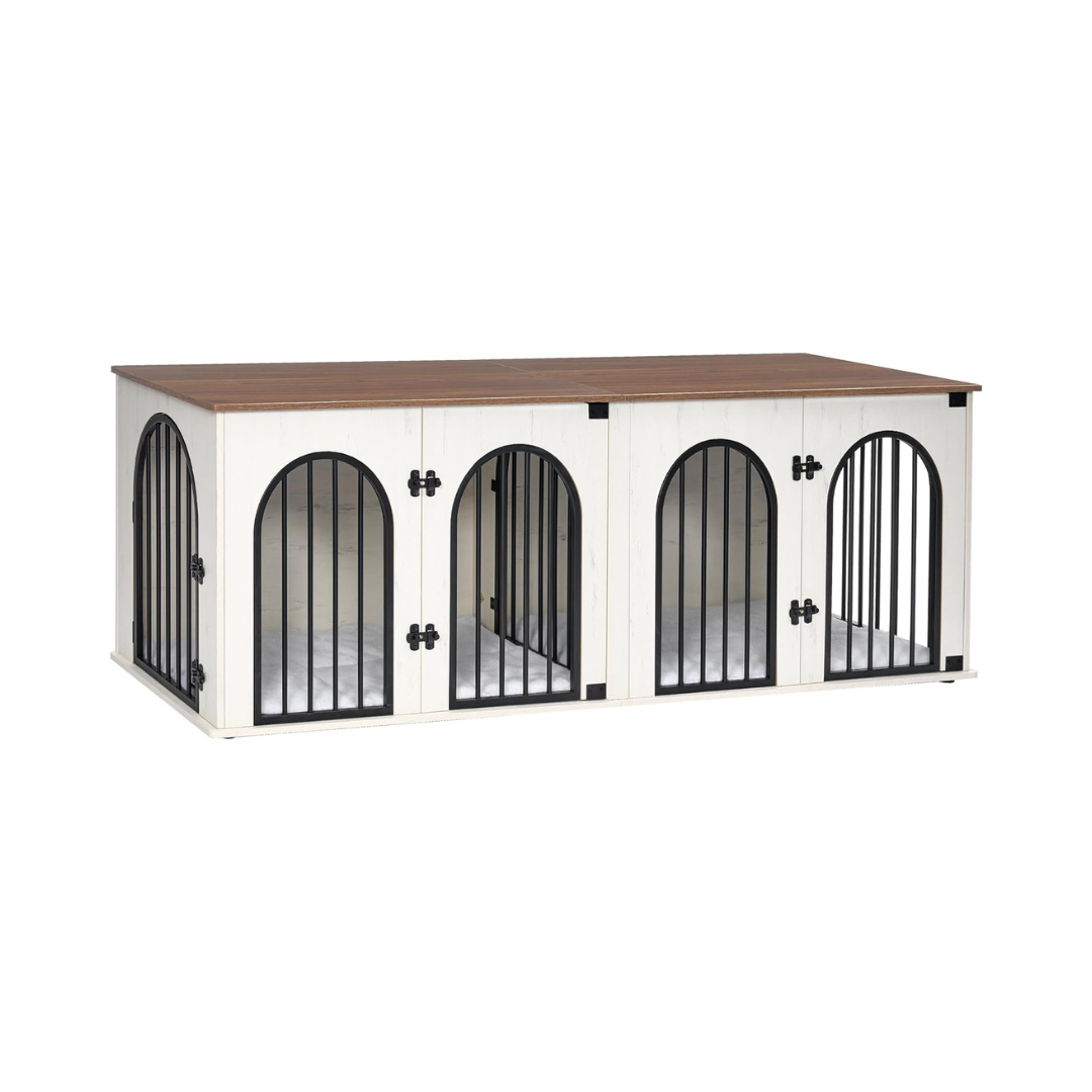70.9" Oskar Double Dog Crate Furniture For 2 Dogs