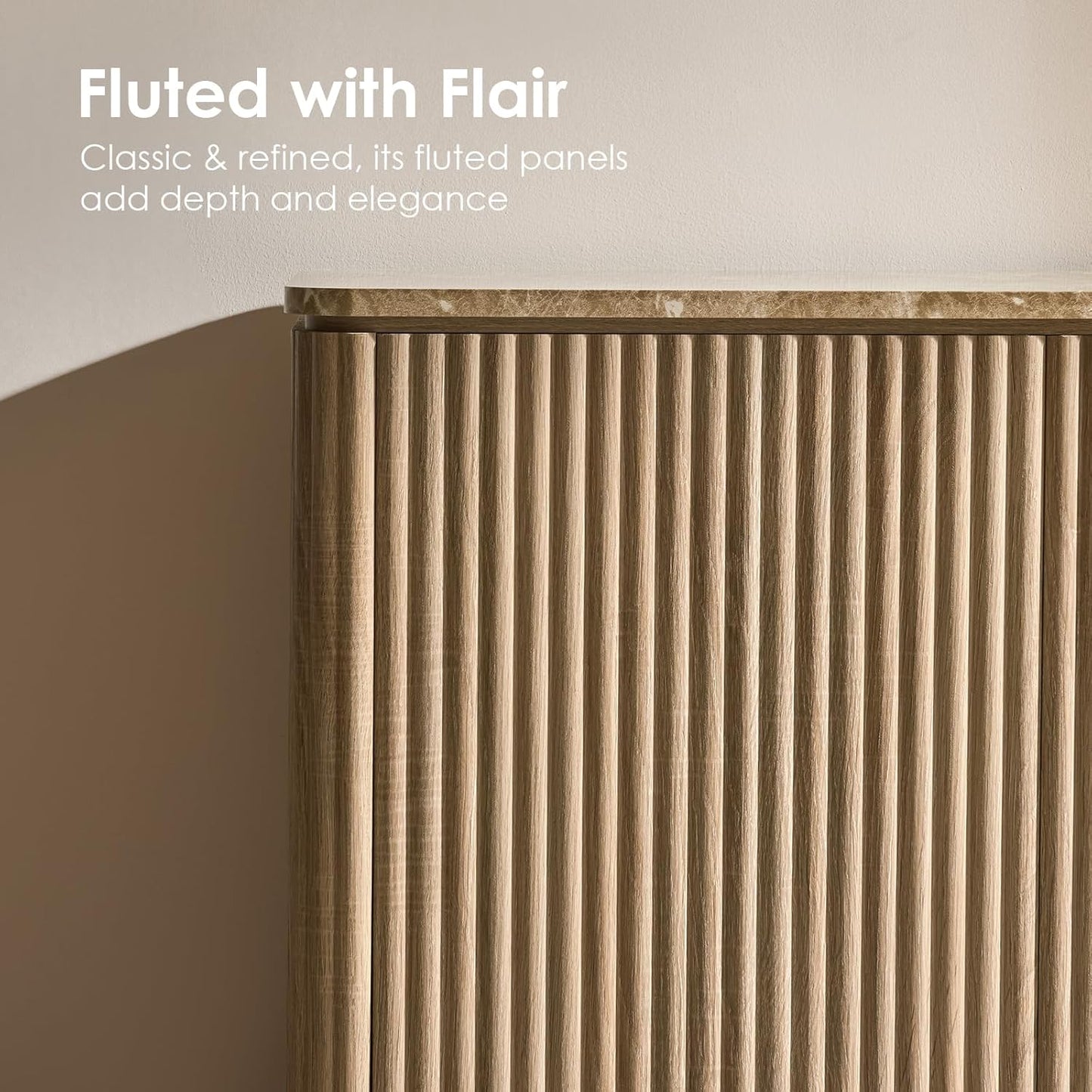 64" Fluted 4-Door Sideboard Cabinet - Canva Home