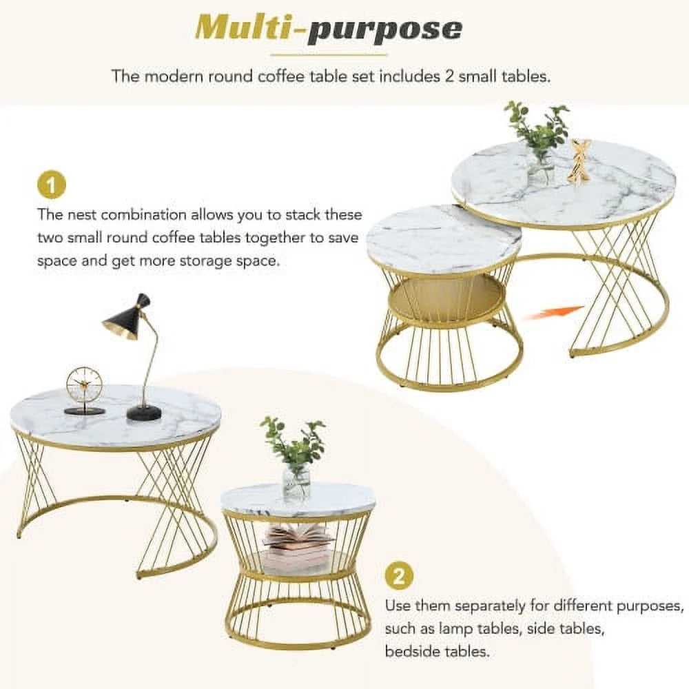 Irwin Round Marble Coffee Table