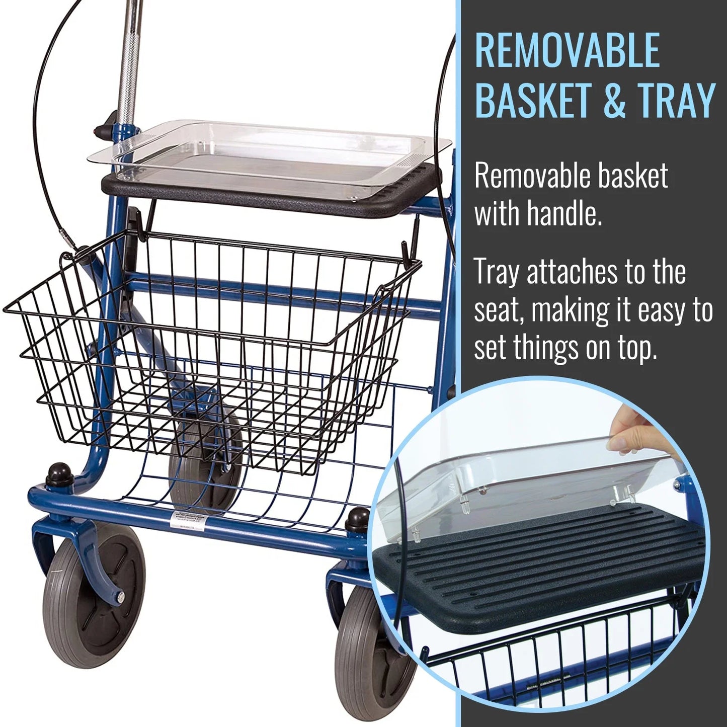 Cooper Rollator Walker With Seat & Basket