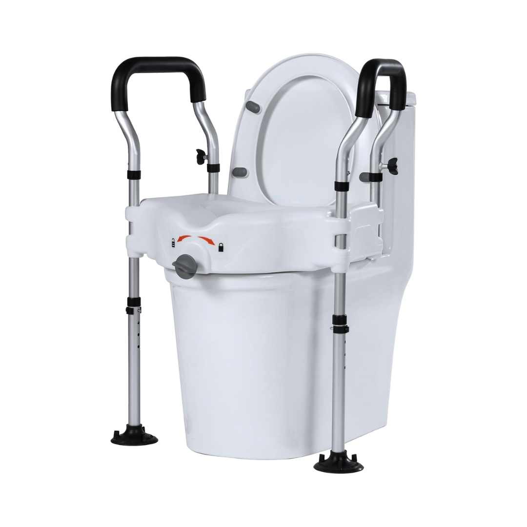 Toilet Seat Riser With Handles (Widen Handle)