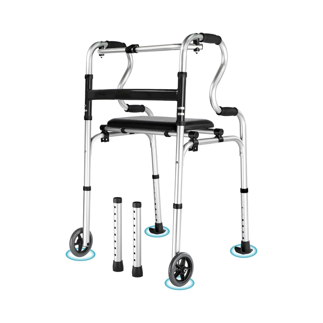Senior Lightweight Mobility Walker With Seat (Dual Handle)