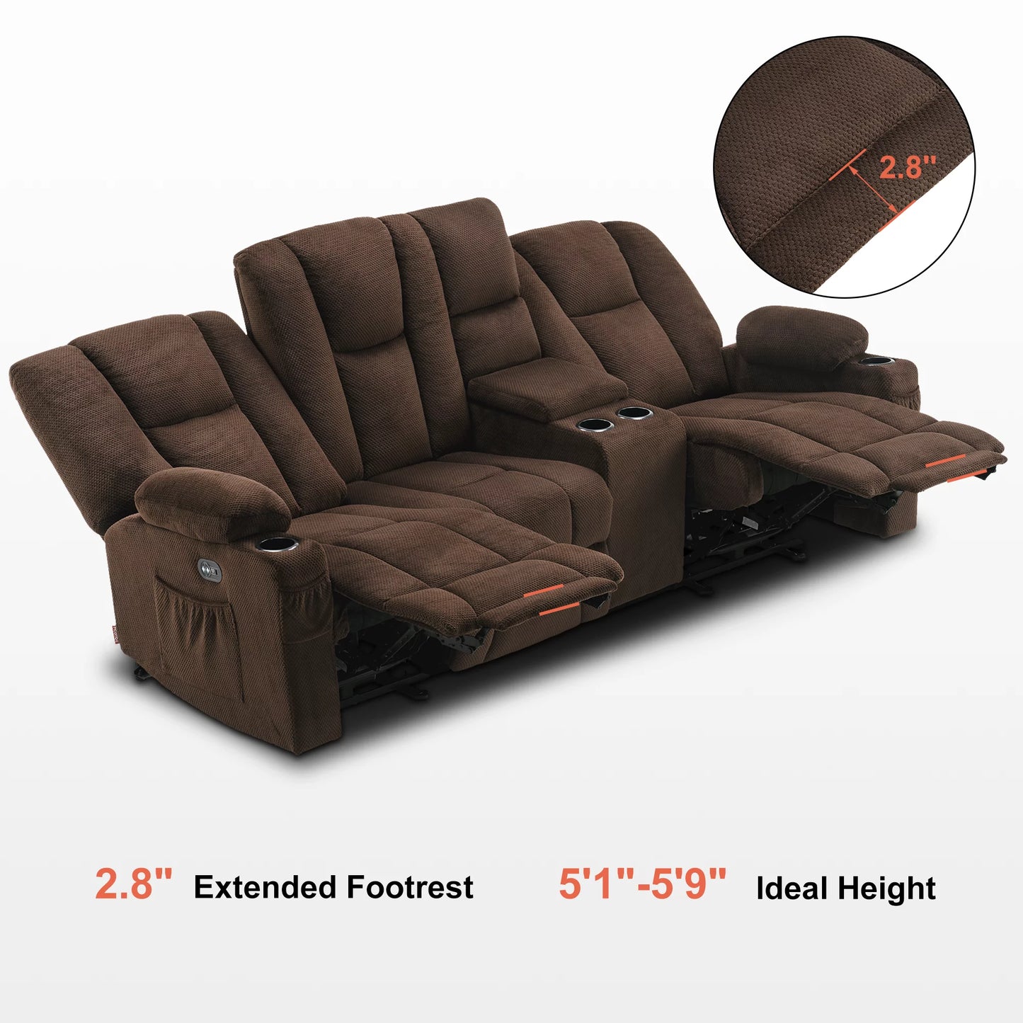 Euan Recliner Loveseat With Console