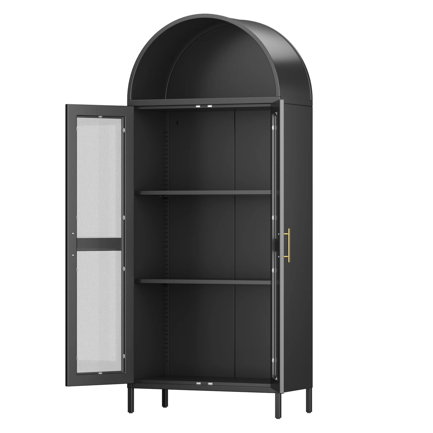 Halle Black Arched Storage Display Cabinet