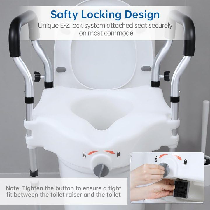 Toilet Seat Riser With Handles (Widen Handle)