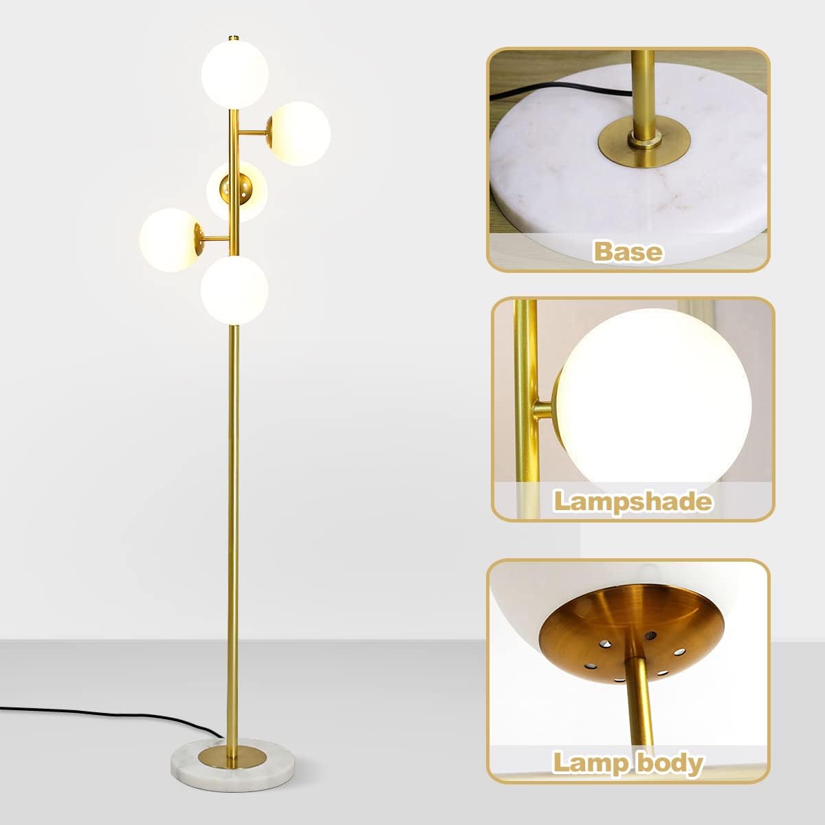 Modern 5 Globe Living Room Floor Lamp