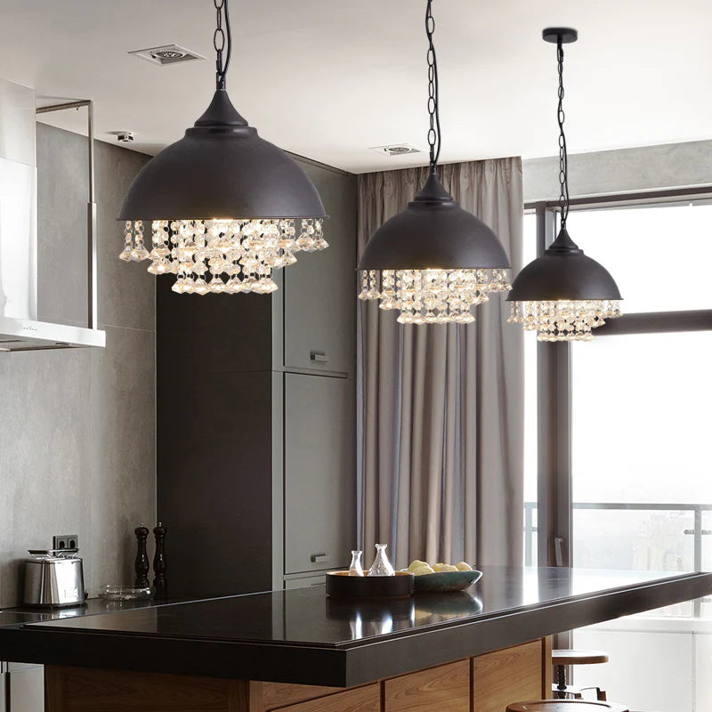 Crystal Dome Kitchen Pendant Light