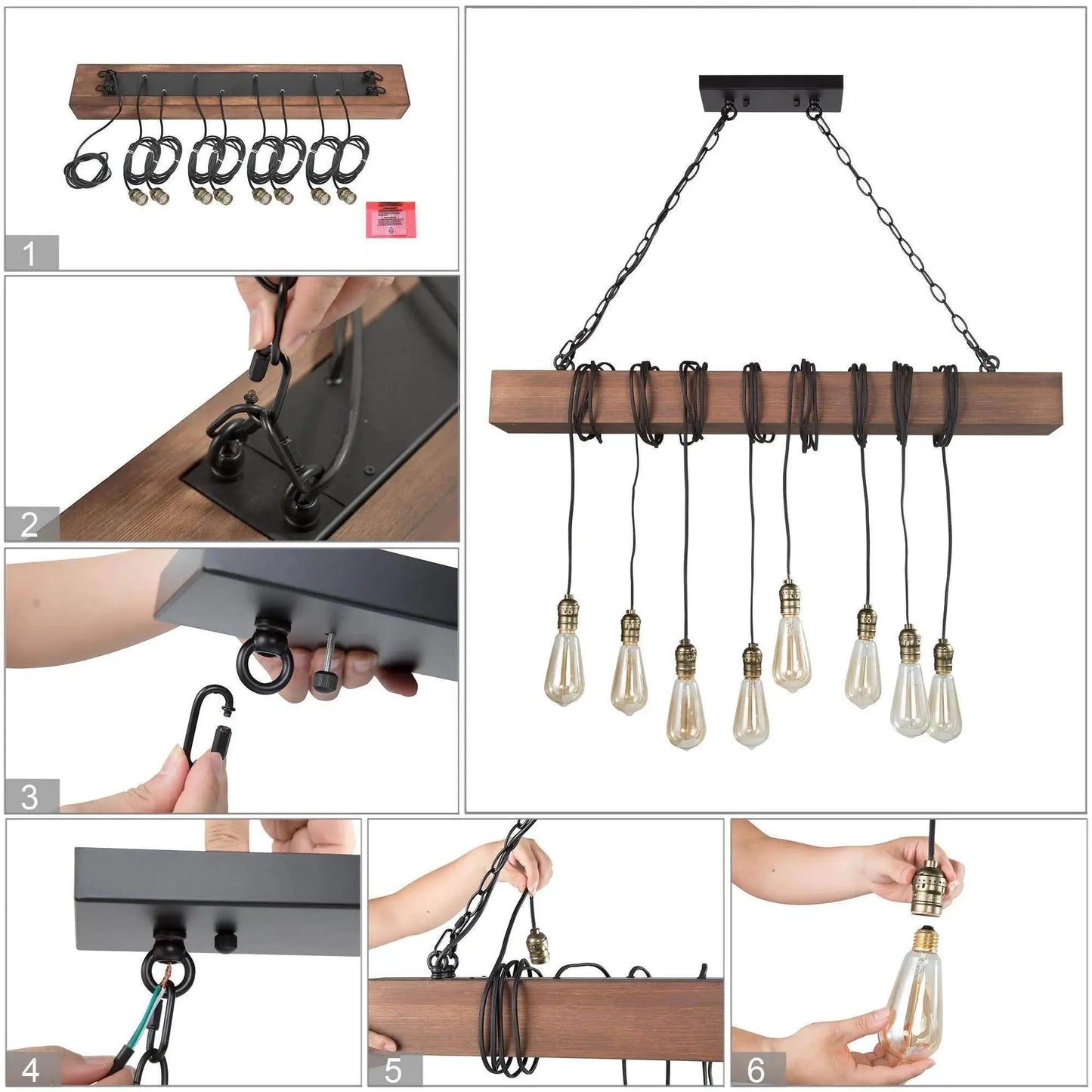 8 Ropes Farmhouse Dining Room Chandelier Canva Home