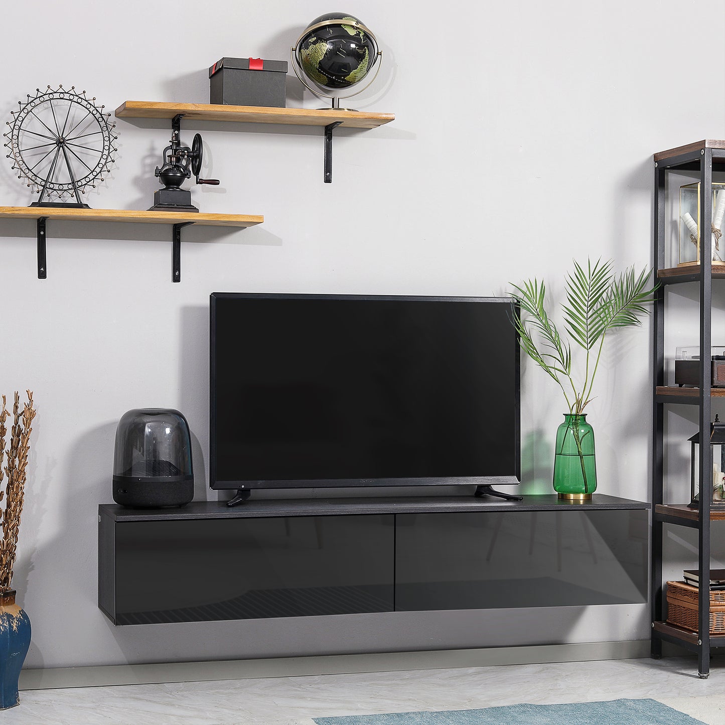 Pierce Floating High Gloss TV Cabinet Stand