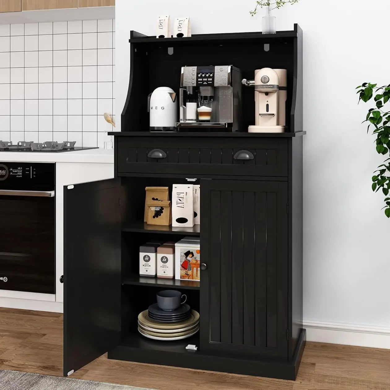 Case Small Kitchen Pantry Cabinet Hutch Canva Home