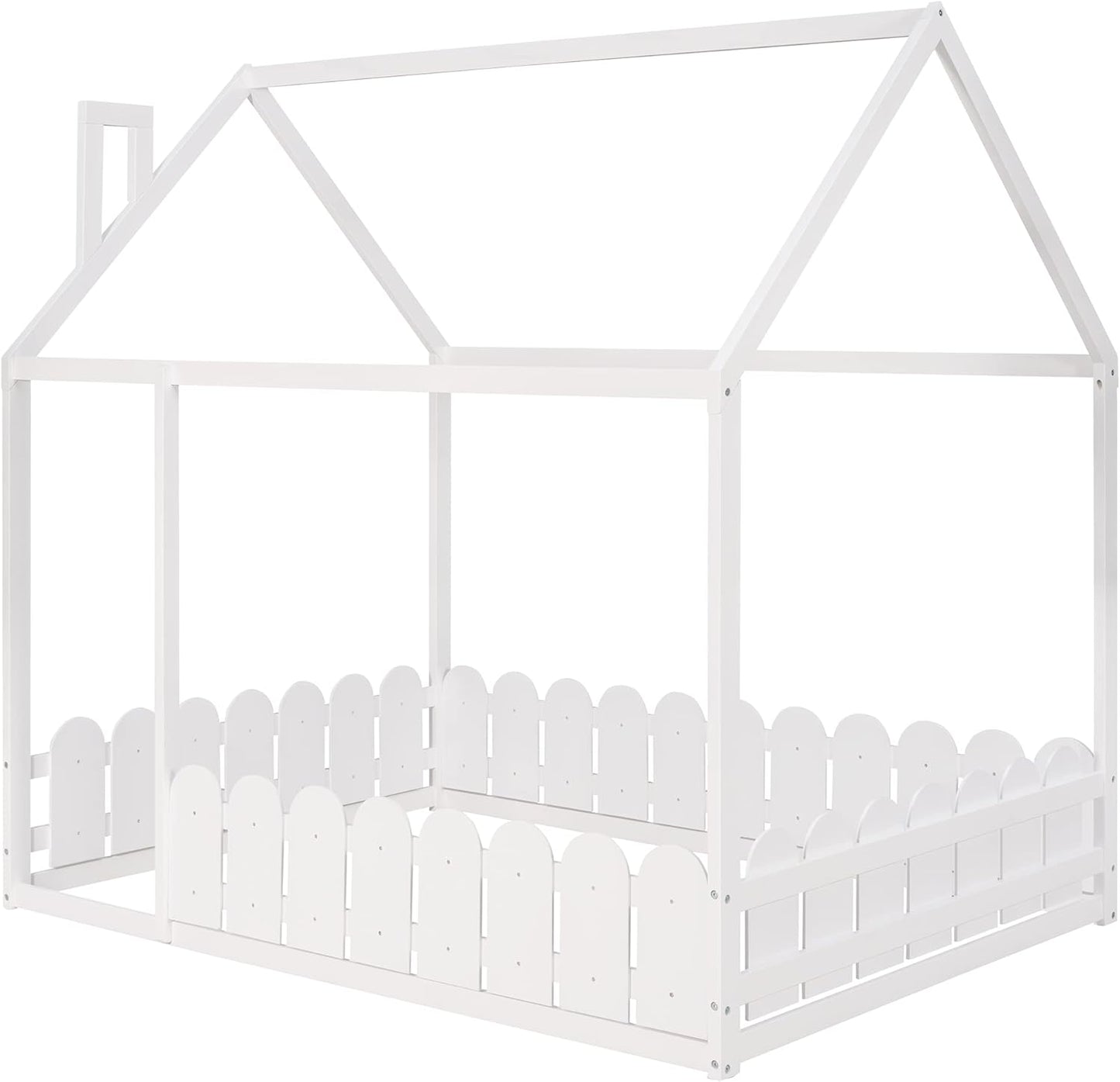 Fence Montessori Floor Bed With Rails
