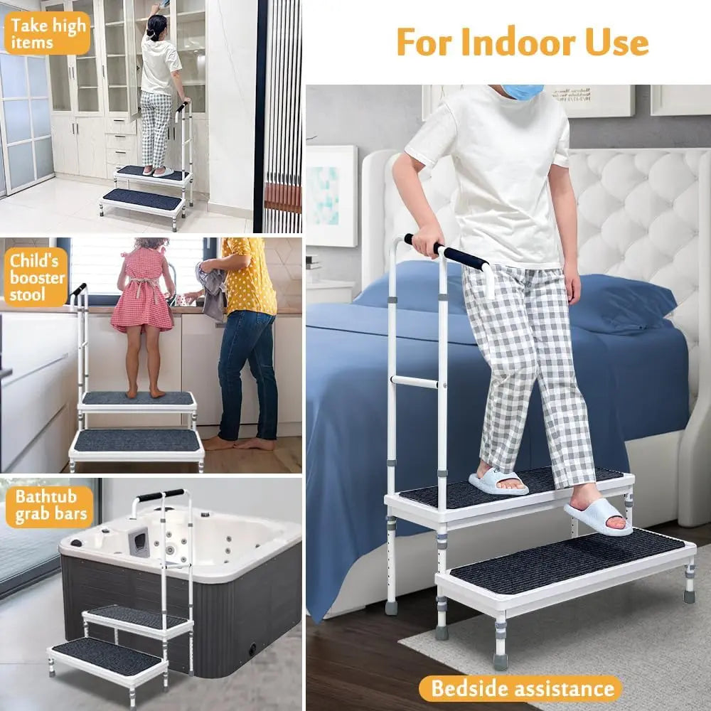 31.5" Elderly Bedside Step Stool Canva Home