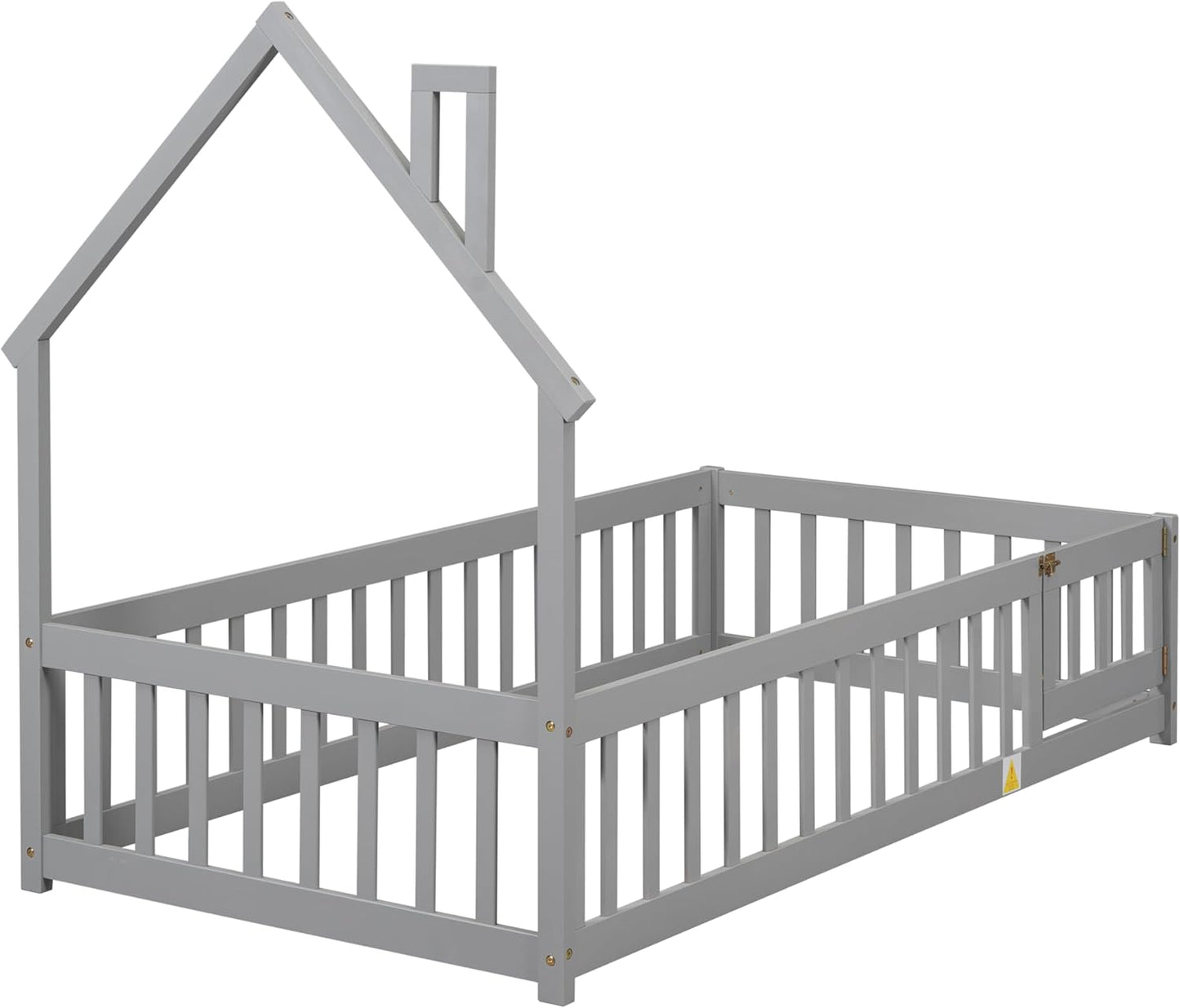 House Twin Montessori Floor Bed With Rails