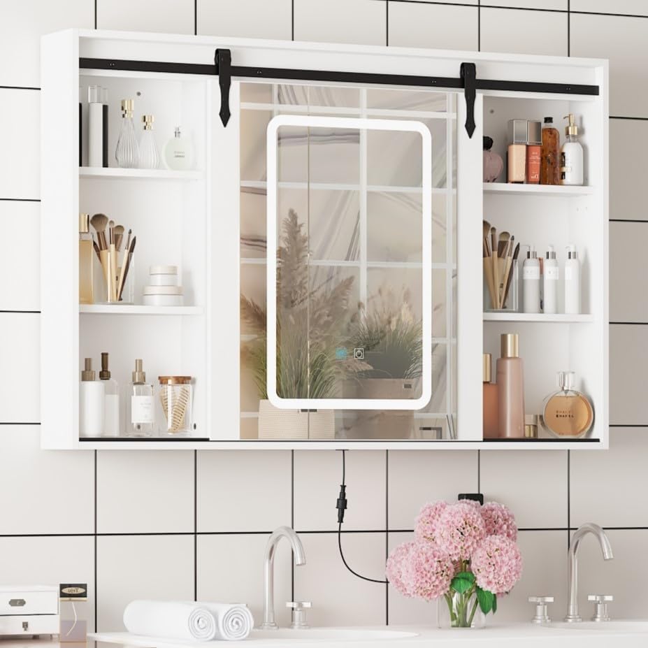 Frye Farmhouse Wall Mount Lighted Medicine Cabinet