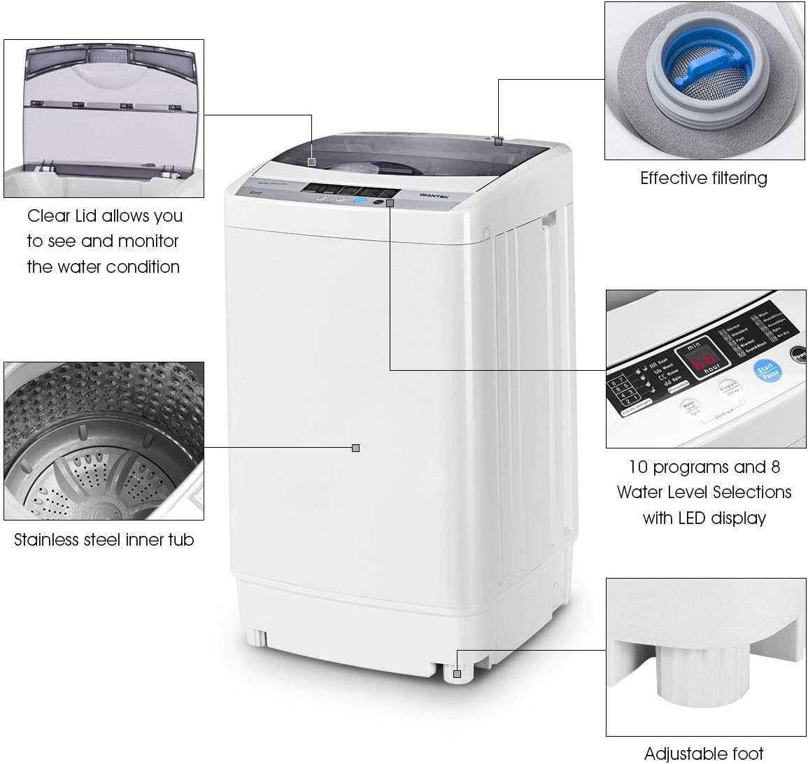 12lbs Portable Apartment Ventless Washer & Dryer Combo