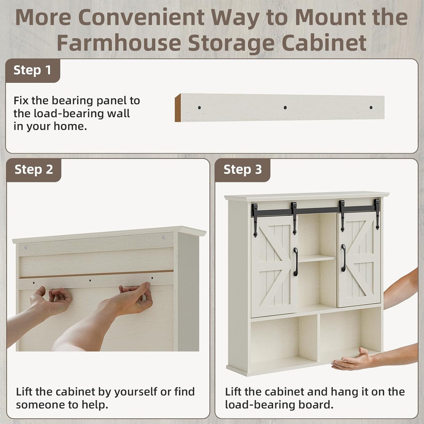 Kiran Farmhouse Wall Mount Medicine Cabinet