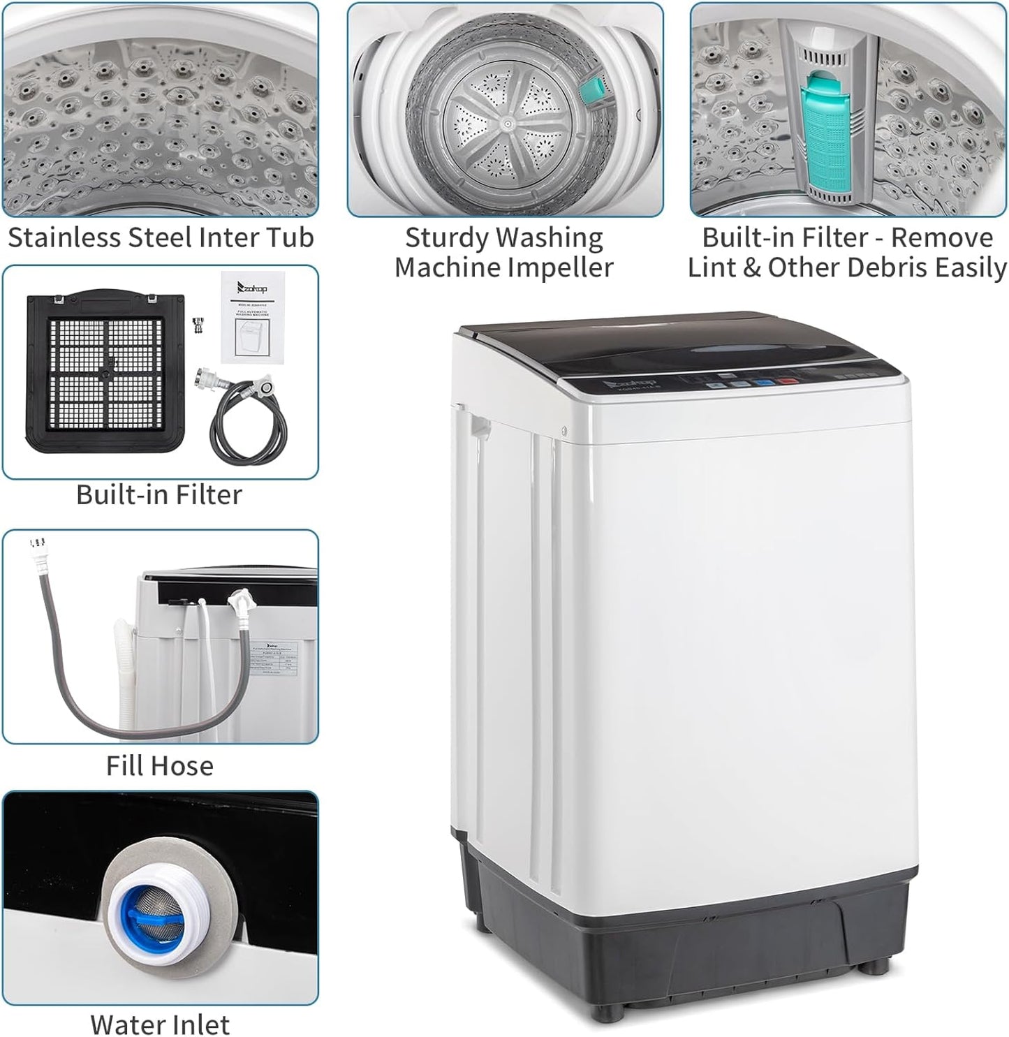 17.6lbs Portable Apartment Ventless Washer & Dryer Combo