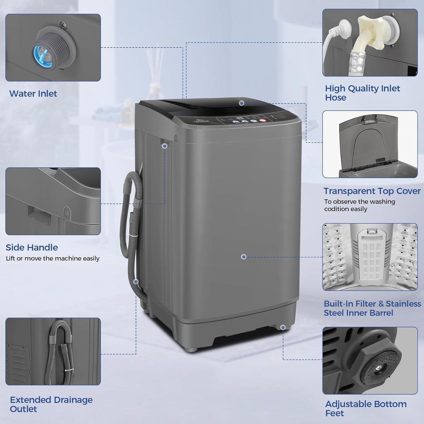 20lbs Portable Apartment Ventless Washer & Dryer Combo