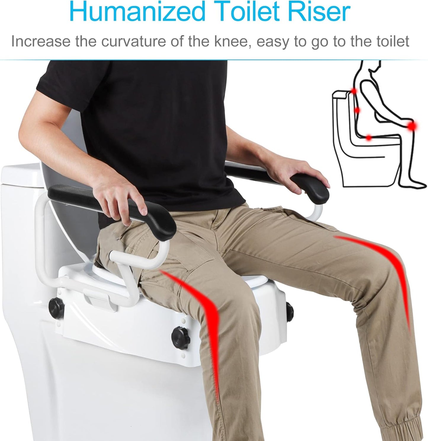 Toilet Seat Riser With Handles (Raise Handle)