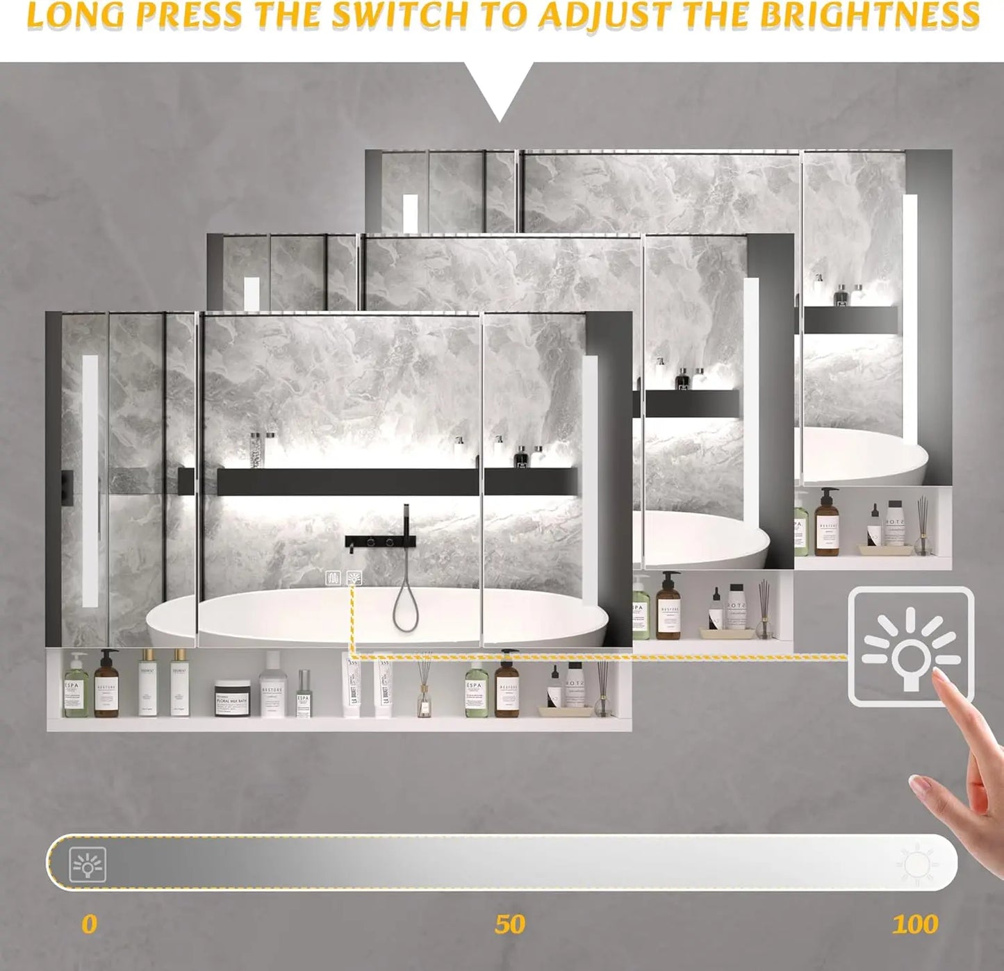 39" Mirror Lighted Medicine Cabinet Canva Home