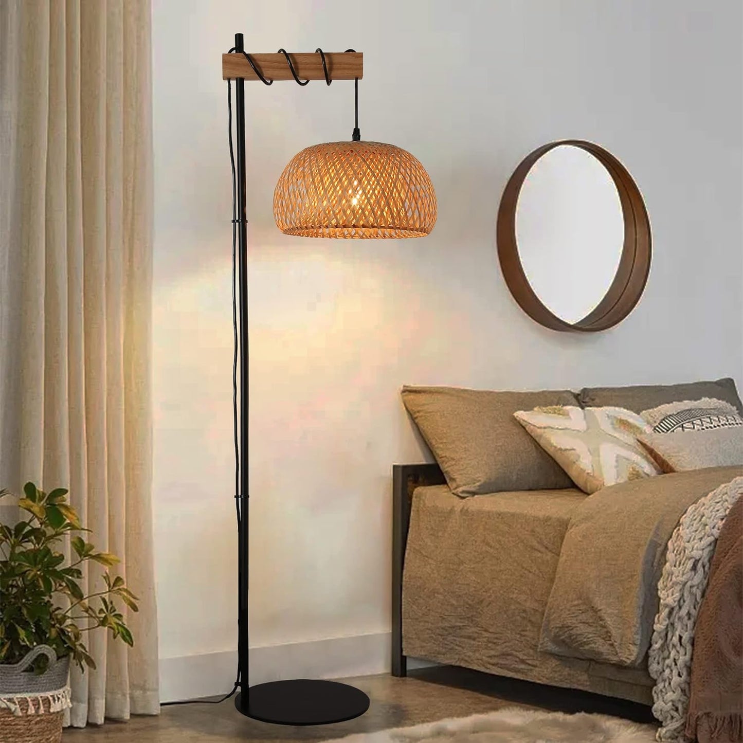 Hanging Bamboo Living Room Floor Lamp