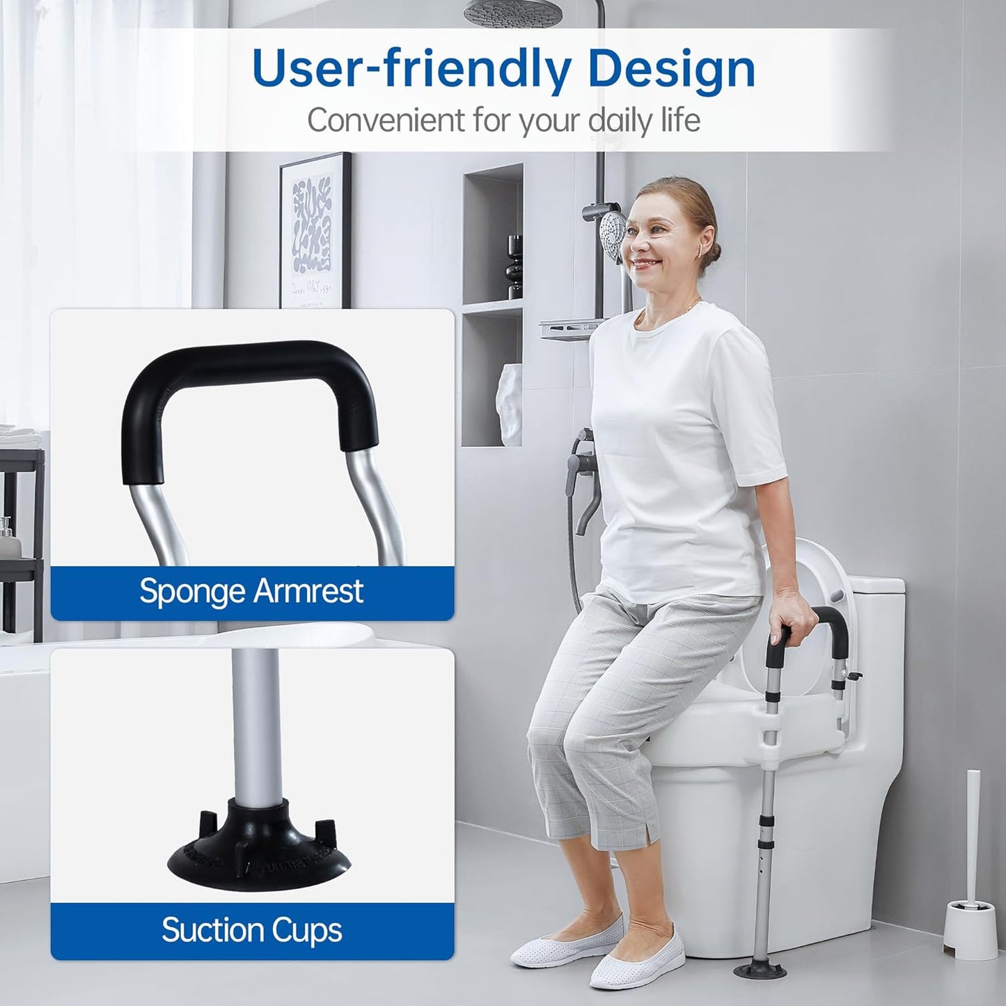 Toilet Seat Riser With Handles (Widen Handle)