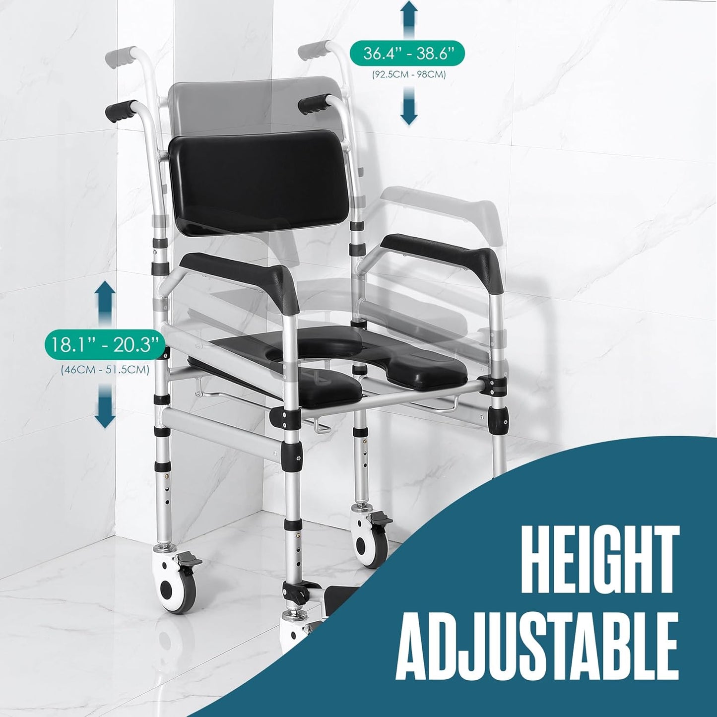 Naima Elderly Shower Commode Wheelchair