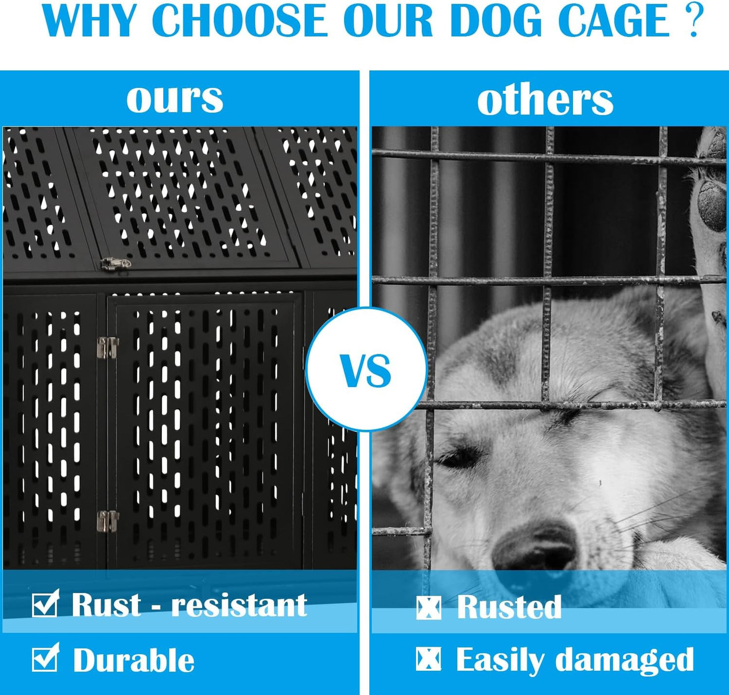 43.3" Wise Indestructible Heavy Duty Dog Crate