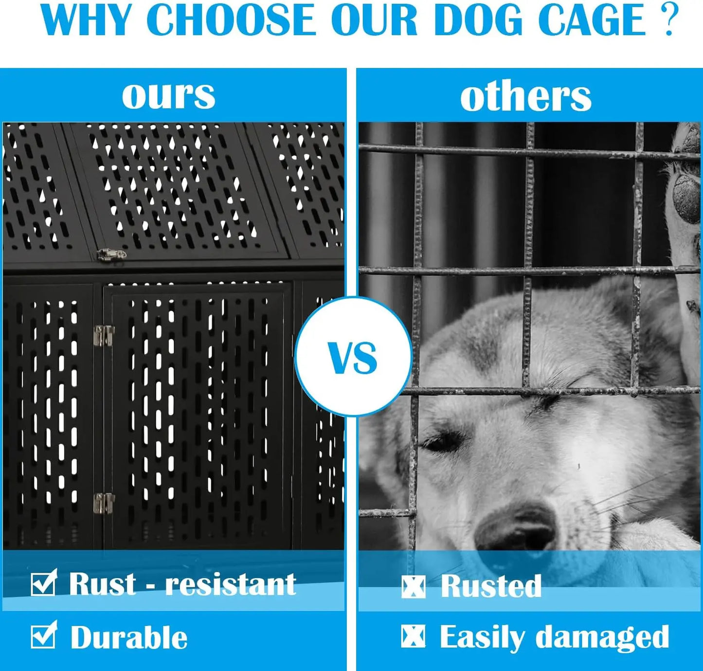 43.3" Wise Indestructible Heavy Duty Dog Crate Canva Home