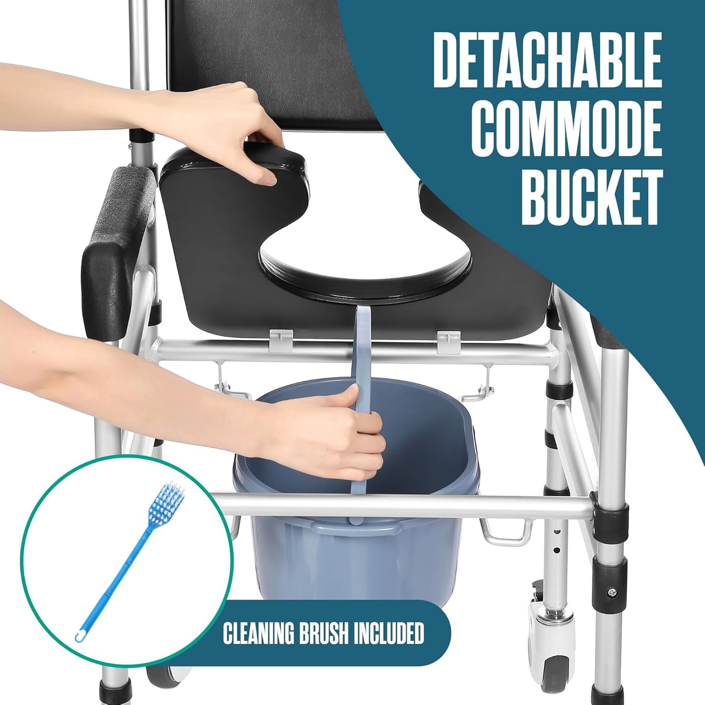 Naima Elderly Shower Commode Wheelchair