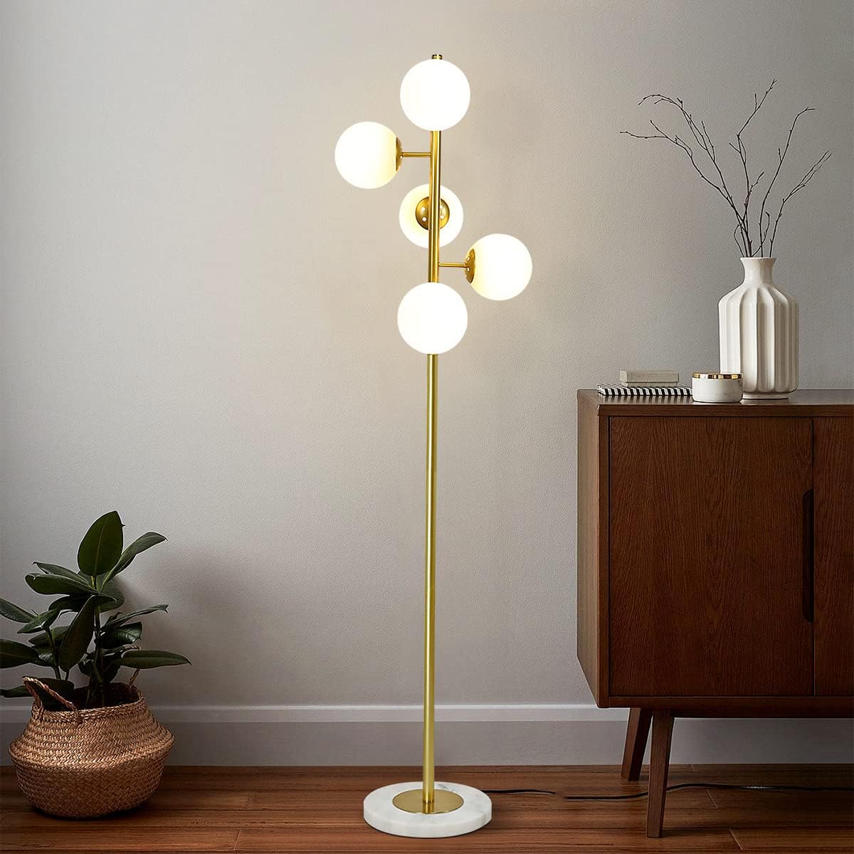 Modern 5 Globe Living Room Floor Lamp