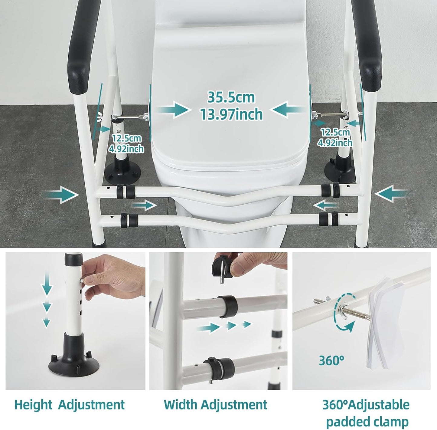 Stevie Toilet Safety Frame Rail
