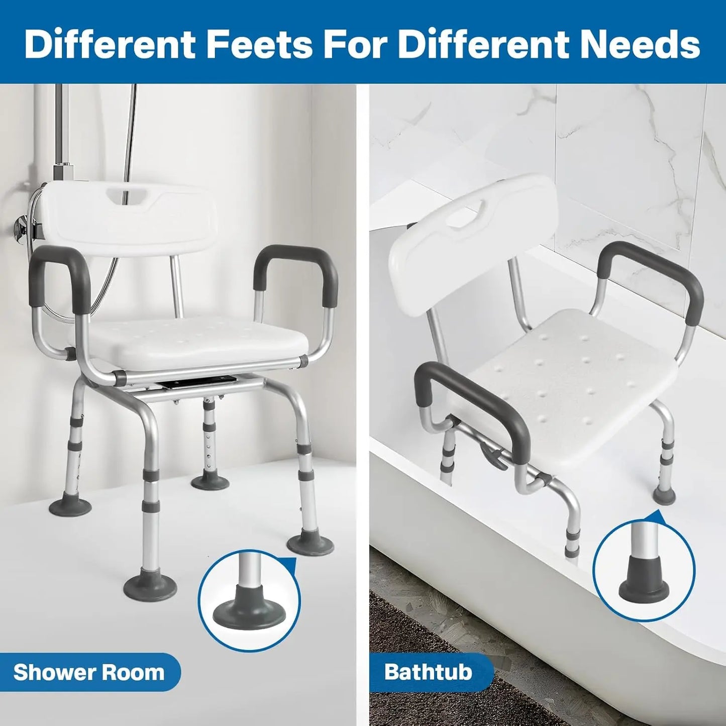 Elderly Swivel Shower Chair With Arms Canva Home