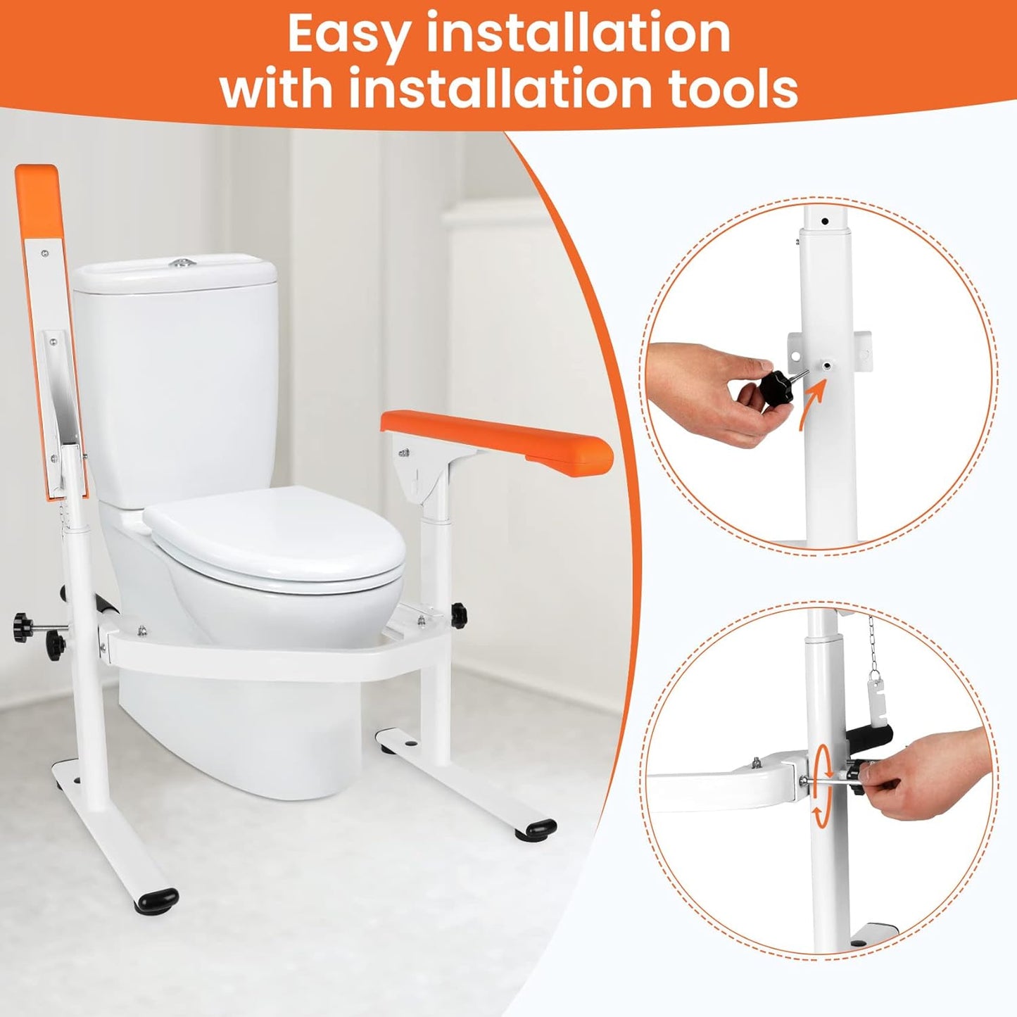 Flip Up Toilet Safety Frame Rails