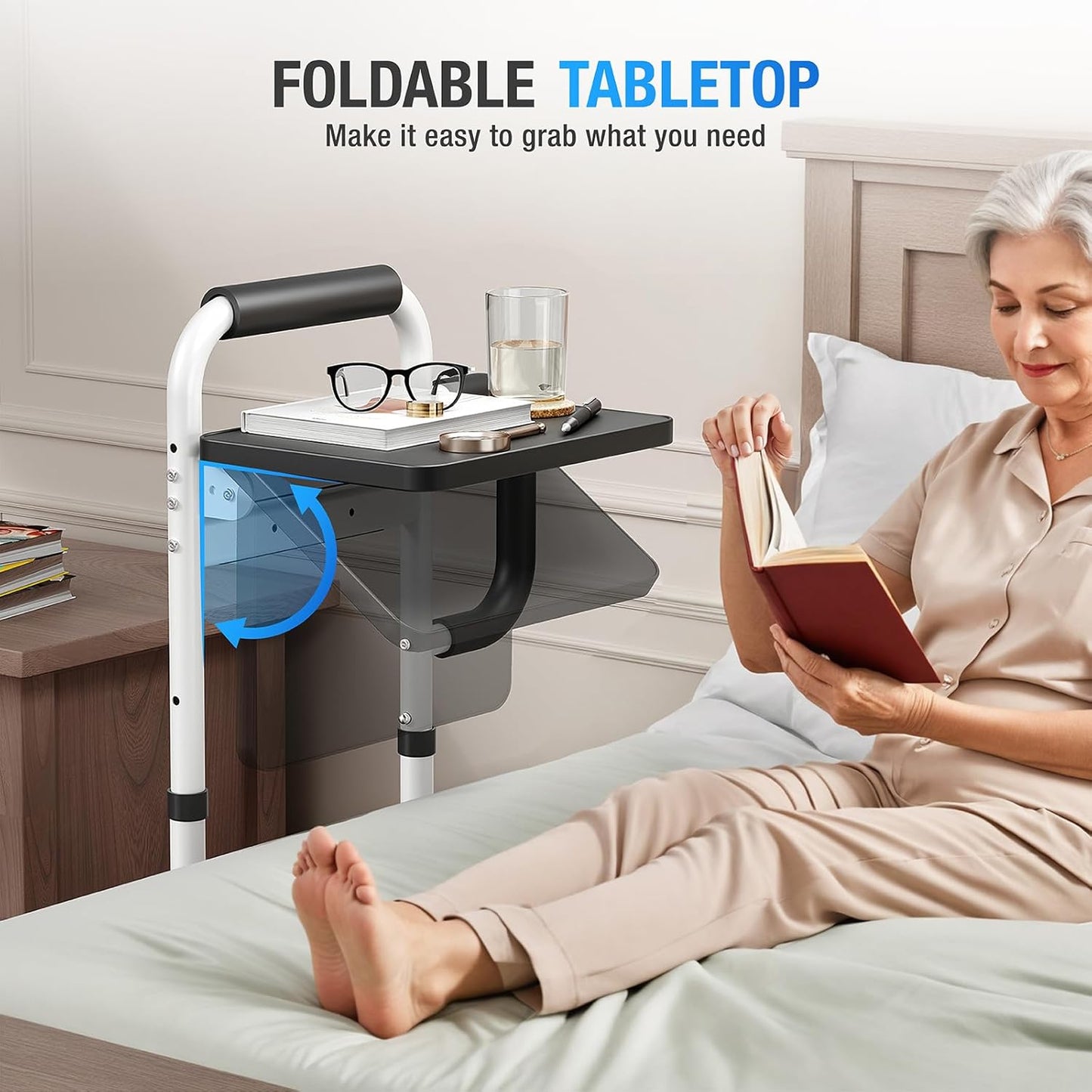 Senior Safety Bed Rail (Foldable Table)
