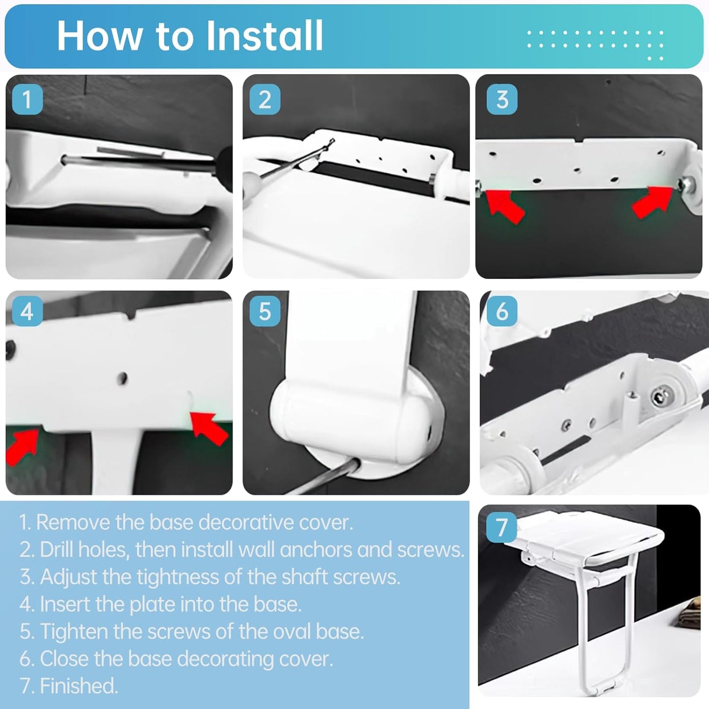 Wall Mounted Folding Shower Seat