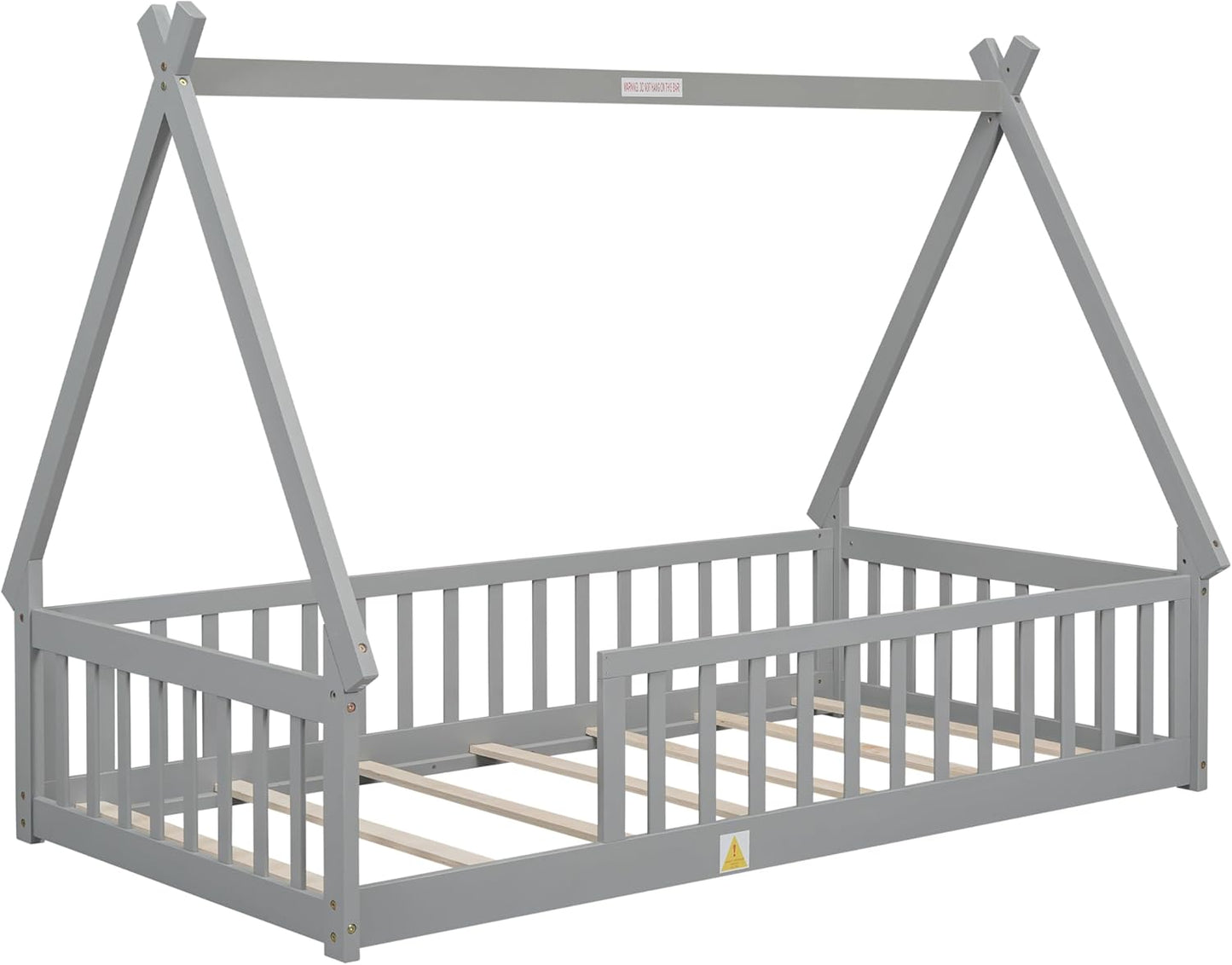 Tent Twin Montessori Floor Bed With Rails