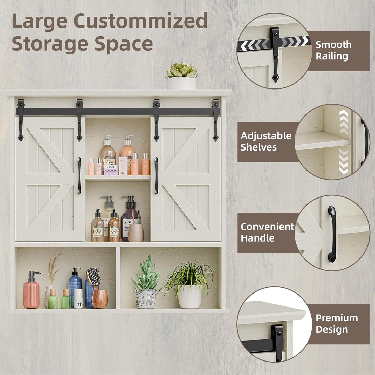 Kiran Farmhouse Wall Mount Medicine Cabinet