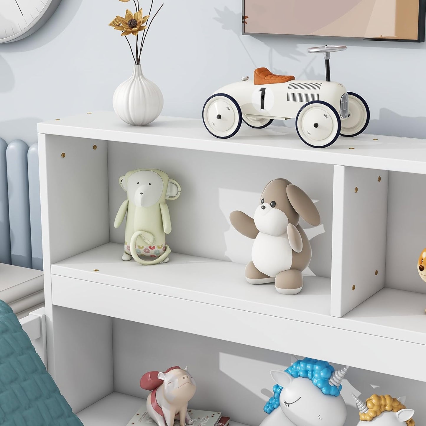 Rivera Children's Montessori Floor Bed With Bookcase