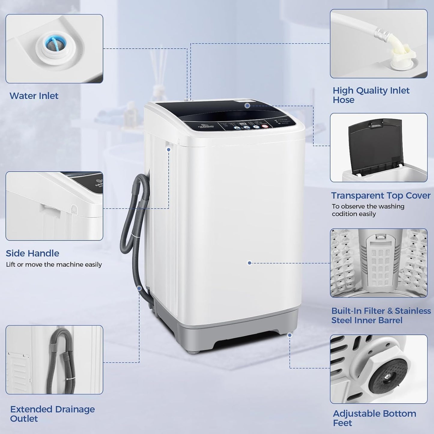 17.8lbs Portable Apartment Ventless Washer & Dryer Combo