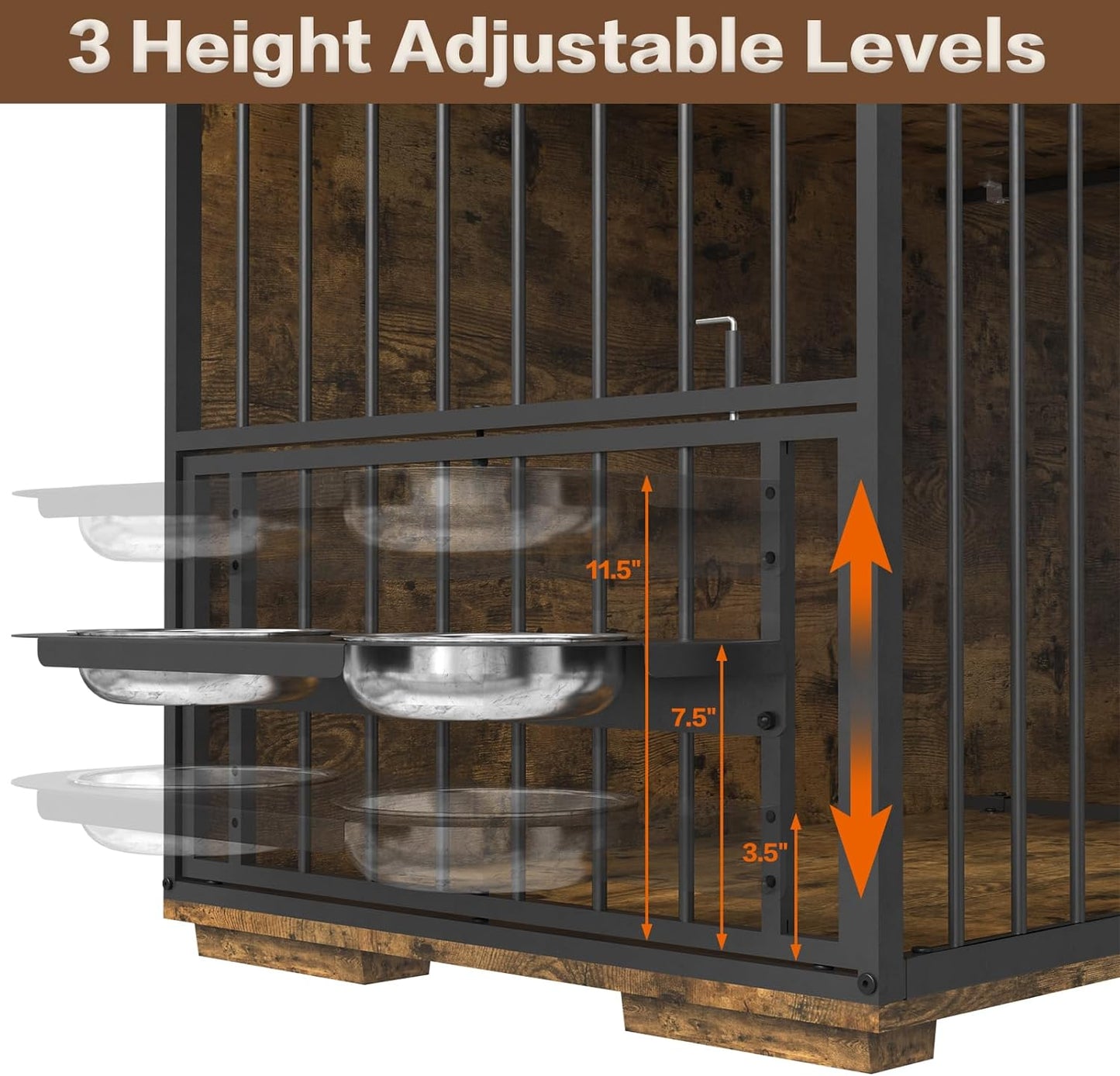 86.6" Ross Double Dog Crate Furniture For 2 Dogs