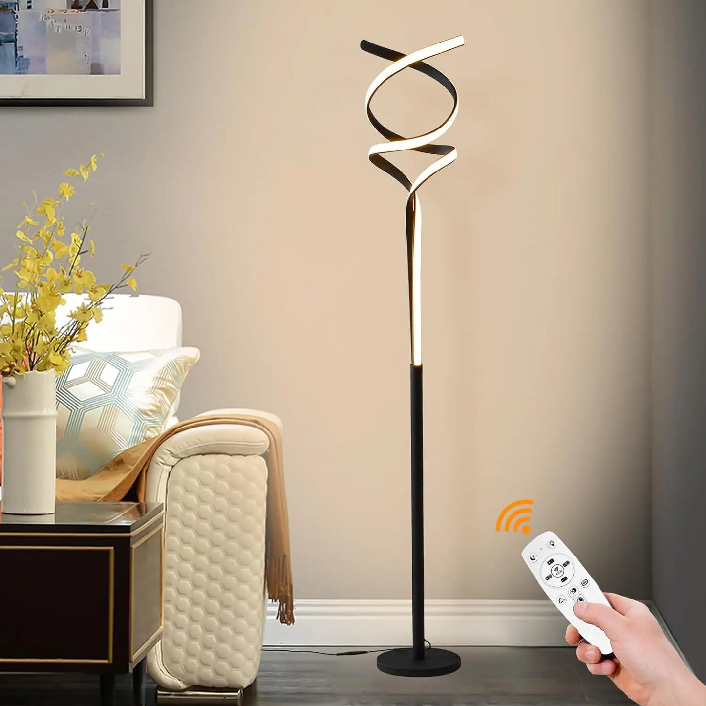 Modern Spiral Living Room Floor Lamp Canva Home